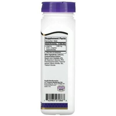 L-Аргінін 21st Century L-Arginine 1000 мг, 100 таблеток