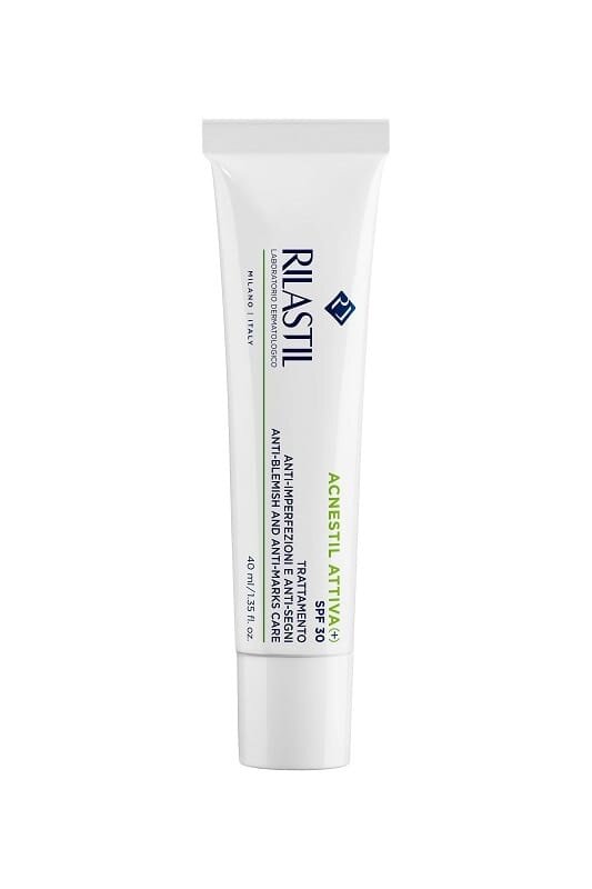 Крем для обличчя Rilastil Acnestil Attiva+ SPF 30 для комплексного догляду за шкірою схильною до акне, 40 мл