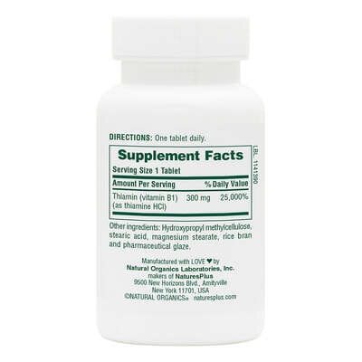 Вітамін В1 Nature's Plus Vitamin B1 300 мг, 90 таблеток