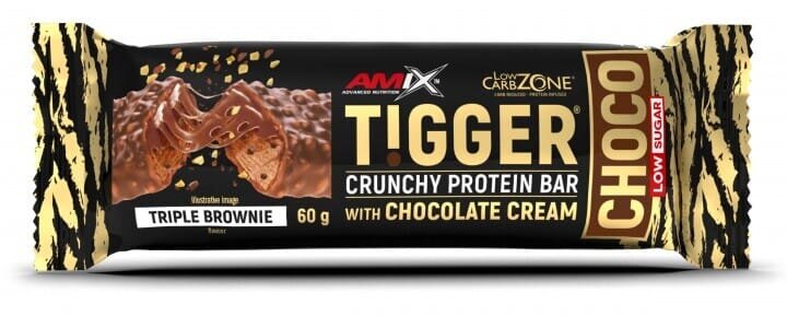 Батончик Amix Nutrition Tigger Crunchy Protein Bar Choco потрійний брауні, 60 г