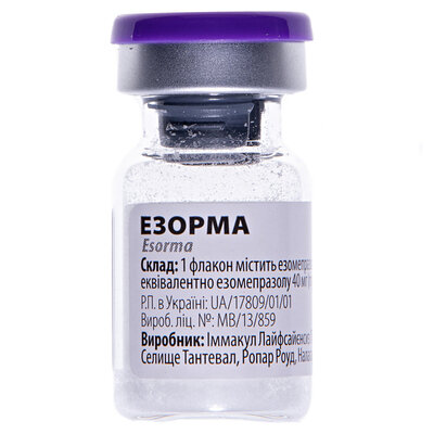 Езорма порошок для р-ну д/ін. та інф. по 40 мг №1 у флак.