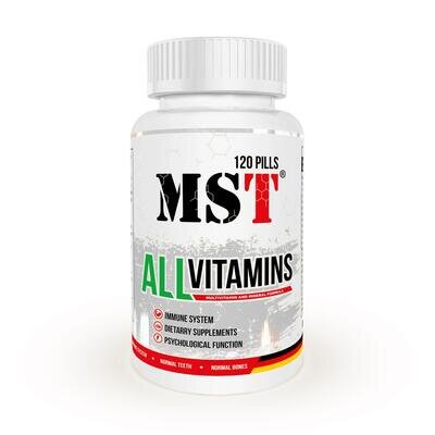 Вітаміни MST Nutrition All Vitamins смак полуниці, 120 жувальних таблеток