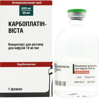 Карбоплатін-Віста концентрат для р-ну д/інф. 10 мг/мл (600 мг) по 60 мл №1 у флак.