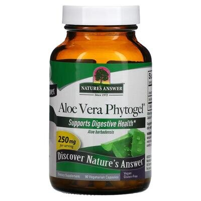 Алое Вера Nature's Answer Aloe Vera Phytogel 250 мг, 90 капсул