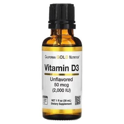 Вітамін D3 California Gold Nutrition Vitamin D3 2000 МО, 30 мл