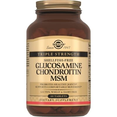 Глюкозамін хондроїтин МСМ Solgar Glucosamine Chondroitin MSM Triple Strength таблетки №60