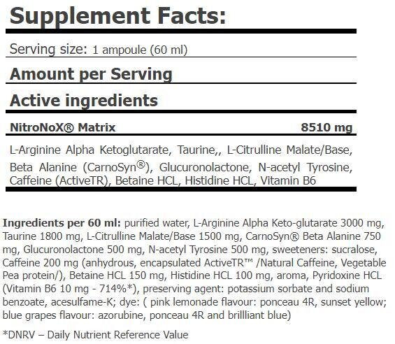 Передтренувальний комплекс Amix Nutrition Nitro NOX Hardcore Shot, ягоди, 60 мл
