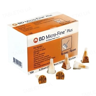 Голки для шприц-ручки BD Micro-Fine Plus 31G (0.25 x 6 мм), 1 штука
