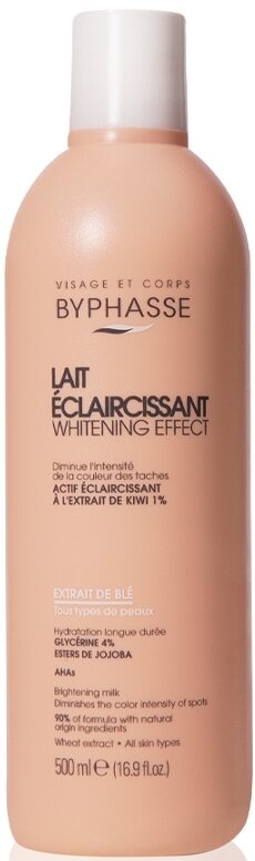 Молочко для тіла Byphasse Whitening Effect освітлення з екстрактом пшениці, 500 мл