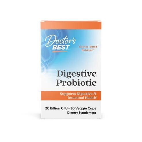Травний пробіотик Doctor's Best Digestive Probiotic 20 Billion with Howaru 20 млрд КУО, 30 вегетаріанських капсул