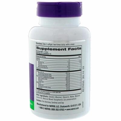 Омега 3-6-9 Natrol Omega 3-6-9 Complex з лимонним смаком, 1200 мг, 90 капсул