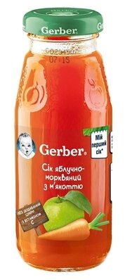 Сік Gerber Яблучно-морквяний з м'якоттю, 175 мл