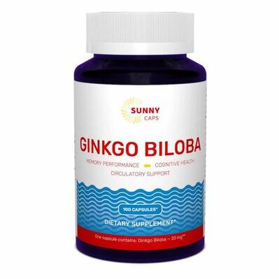 Гінкго білоба Sunny Caps Ginkgo Biloba по 20 мг №100