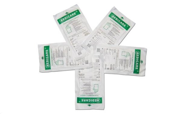 Рукавички хірургічні Medicare Latex Powdered Sterile латексні з пудрою, розмір 9 стерильні, пара