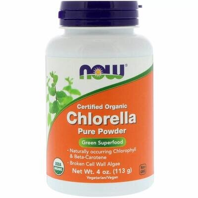 Хлорела NOW Chlorella Organic порошок, 113 г