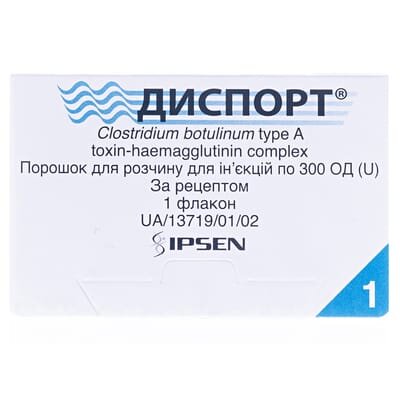 Диспорт порошок для р-ну д/ін. по 300 ОД №1 у флак.