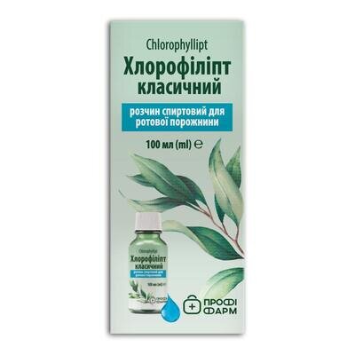 Хлорофіліпт 1% Профі Фарм розчин спиртовий по 100 мл у флак.