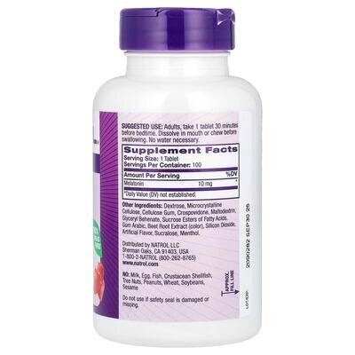 Мелатонін Natrol Melatonin 10 mg Strawberry Flavor, 100 таблеток