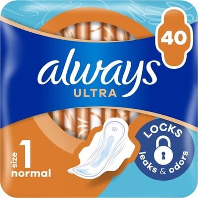 Прокладки гігієнічні Always Ultra Normal, 4 краплі, 1 розмір, 40 шт