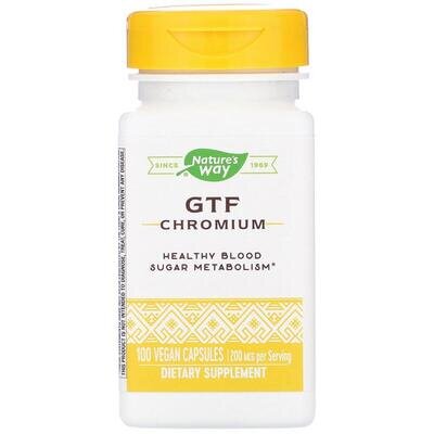 Хром полінікотінат Nature's Way GTF Chromium 200 мкг, 100 капсул