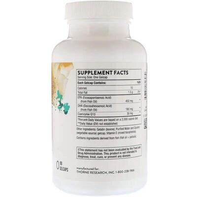 Омега-3 з коензимом Q-10 Thorne Research Omega-3 w/CoQ10, 90 капсул