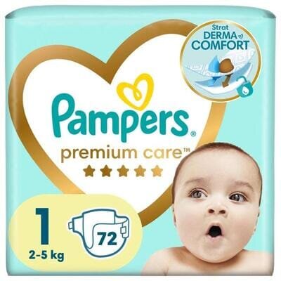 Підгузки дитячі Pampers Premium Care розмір 1, 2-5 кг, 72 шт