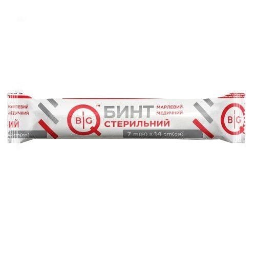 Бинт марлевий стерильний BigQ медичний 7 м х 14 см