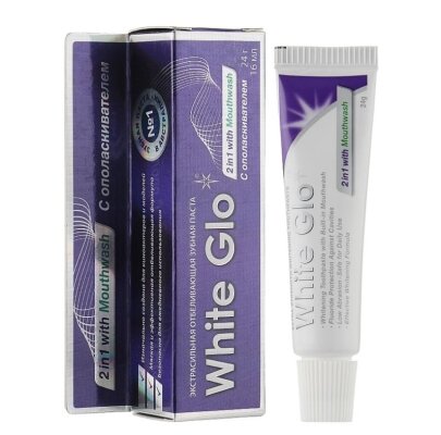 Зубна паста White Glo відбілювальна з ополіскувачем 2 в 1, 24 г