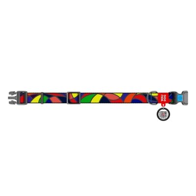 Нашийник Collar WAUDOG Nylon з QR-паспортом, малюнок Вітраж, пластиковий фастекс, ширина 15 мм довжина 23-35 см