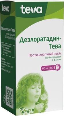 Дезлоратадин-Тева розчин ор. 0.5 мг/мл по 60 мл у флак.
