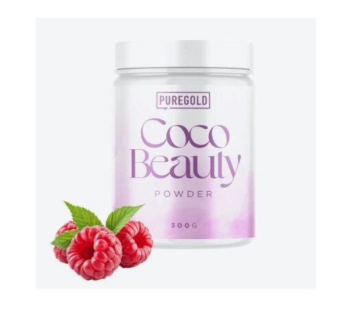 Комплекс для краси та здоров'я волосся, нігтів та шкіри Pure Gold CocoBeauty Raspberry зі смаком малини, 300 г