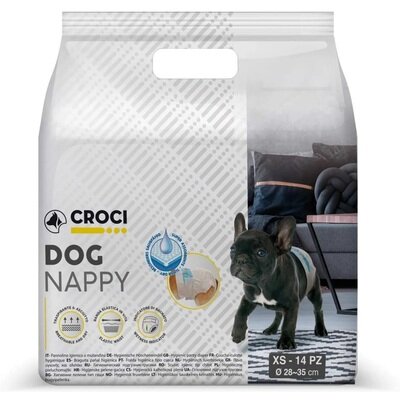 Підгузники Croci для собак розмір XS, обхват 28-35 см, 14 штук