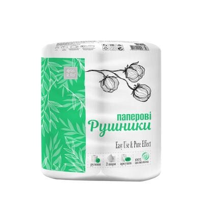 Рушники паперові Dr.Nice Економ білі, 2 рулони
