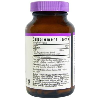 5-HTP (5-гідрокситриптофан) Bluebonnet Nutrition 5-HTP 100 мг, 60 вегетаріанських капсул