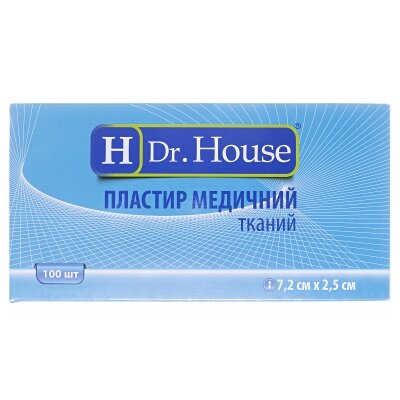 Пластир медичний Dr. House бактерицидний тканий 2,5 см х 7,2 см, 1 штука