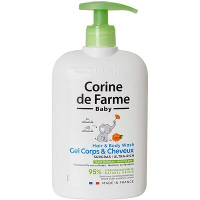 Гель для миття волосся та тіла Corine De Farme Baby з календулою, 500 мл