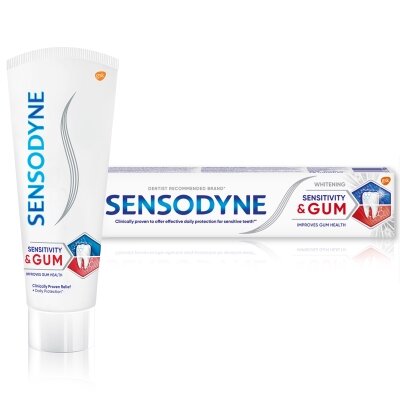 Зубна паста Sensodyne Чутливість зубів і Захист ясен Відбілююча, 75 мл