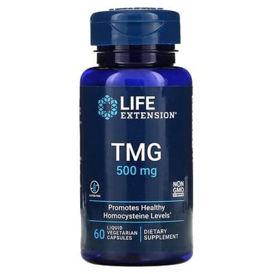 Триметилгліцин ТМГ Life Extension TMG 500 мг, 60 вегетаріанських капсул