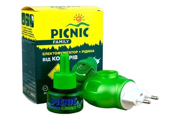 Електрофумігатор від комарів Picnic Family + рідина 30 мл (45 ночей)