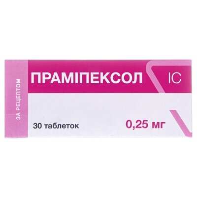 Праміпексол IC таблетки по 0.25 мг №30 (10х3)