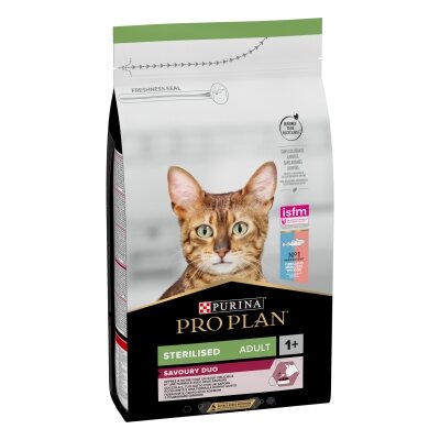 Корм сухий для стерилізованих кішок і котів Purina Pro Plan Sterilised Adult 1+ з тріскою та фореллю, 1,5 кг