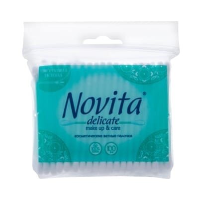 Ватні палички Novita Delicate в пакеті, 100 штук