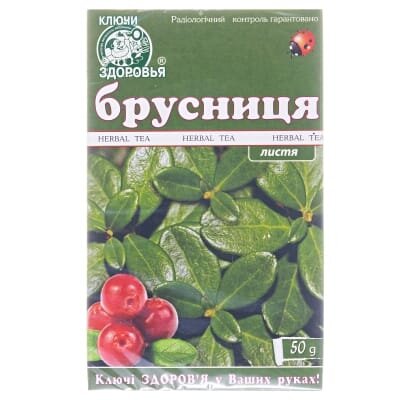 Фіточай Ключі Здоров'я Брусниця листя по 50 г у пач.