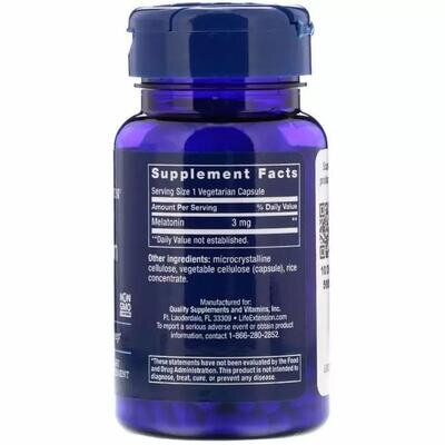 Мелатонін Life Extension Melatonin 3 мг, 60 капсул