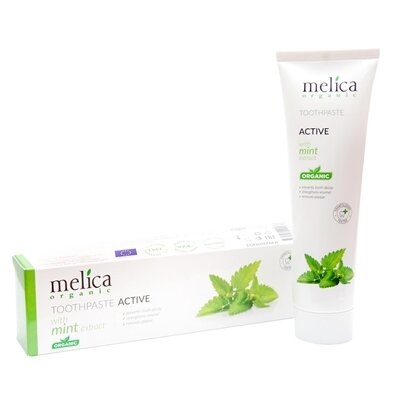 Зубна паста Melica Organic Active c екстрактом м'яти, 100 мл