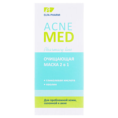 Маска для обличчя Elfa Pharm Acne Med очищуюча, 2 в 1, 40 мл