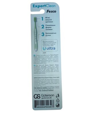 Набір зубних щіток Fesco Expert Clean Soft М'які жовта та салатова, 2 штуки