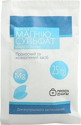 Магнію сульфат порошок по 25 г у пак.