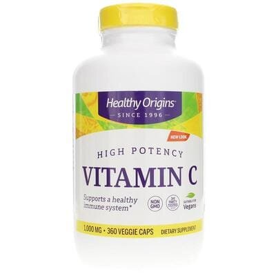 Вітамін С (L-аскорбінова кислота) Healthy Origins Vitamin C 1000 мг, 360 вегетаріанських капсул