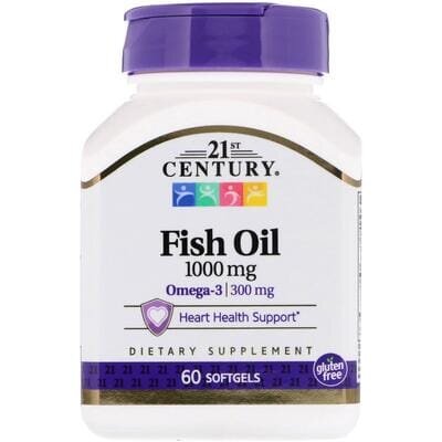 Риб'ячий жир 21st Century Fish Oil Omega 3 1000 мг, 60 желатинових капсул